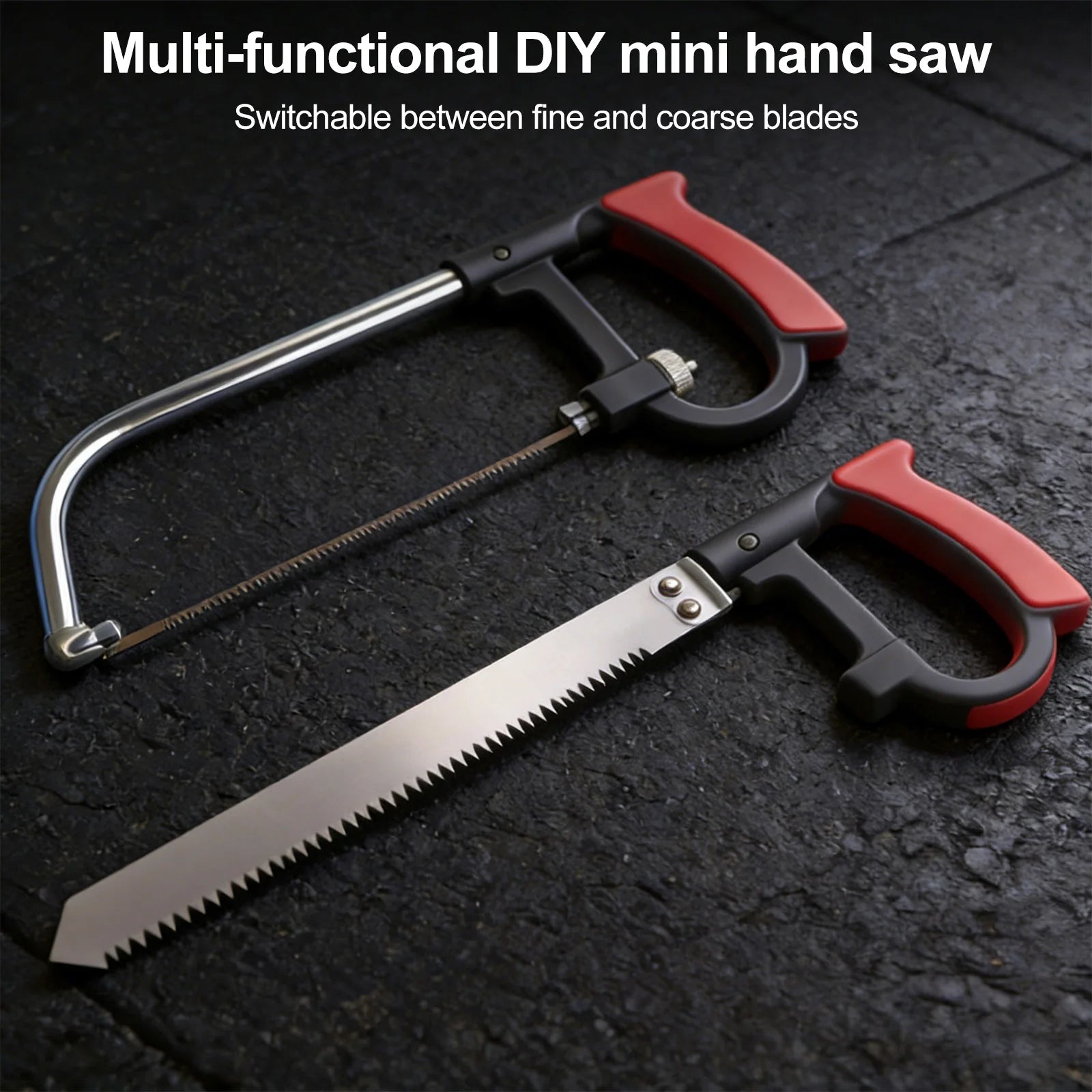 8 in 1 Hacksaw Frame Set with 6 Blades Steel Saw Easy To Use Heavy Duty Handsaws for Metal Woodworking Glass Rubber PVC Pipes