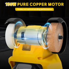 Mini Cordless Bench Grinder 5500RPM Electric Grinding Machine Sharpen Knives Drills Rust Removal for Dewalt 20V Battery Pin