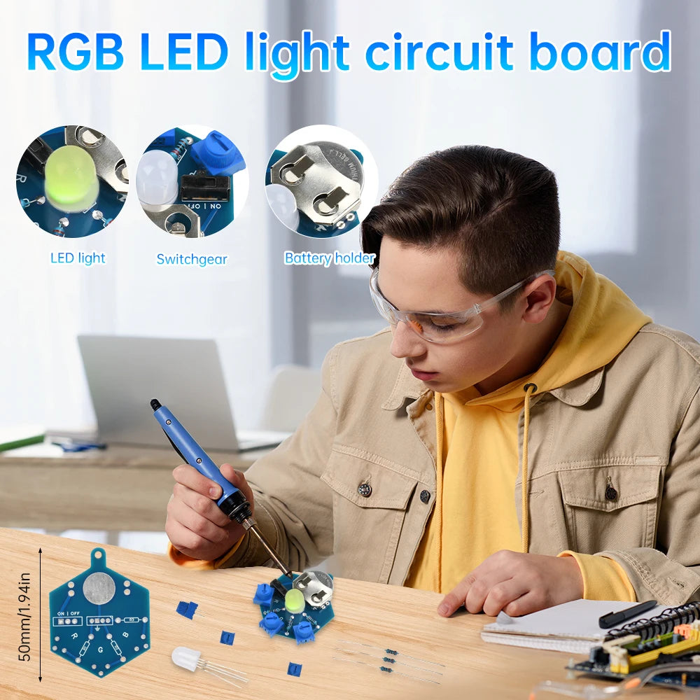 Soldering Kit Electronic DIY Production Kit Hands-On Training Introductory Soldering Practice LED Module
