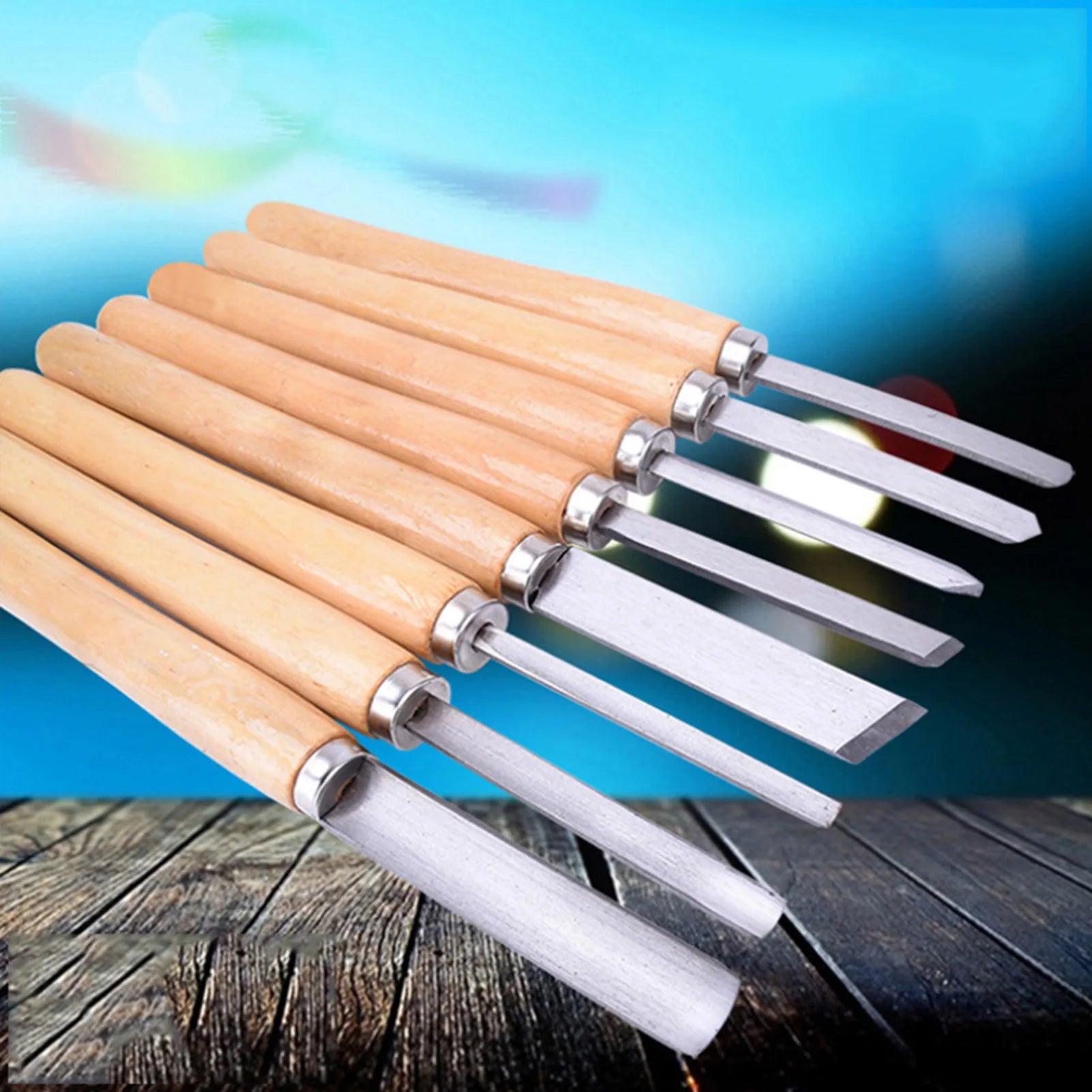 Wood Lathe Chisel Set Turning Tools Woodworking Gouge Skew Parting Spear Woodworking Turning Tools