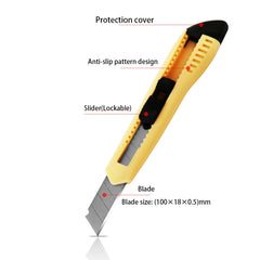 Utility Knife Box Cutter SK5 Blade Width 18mm Retractable Utility Knifes for Carton Paper Cutting Office Art Student Supplies