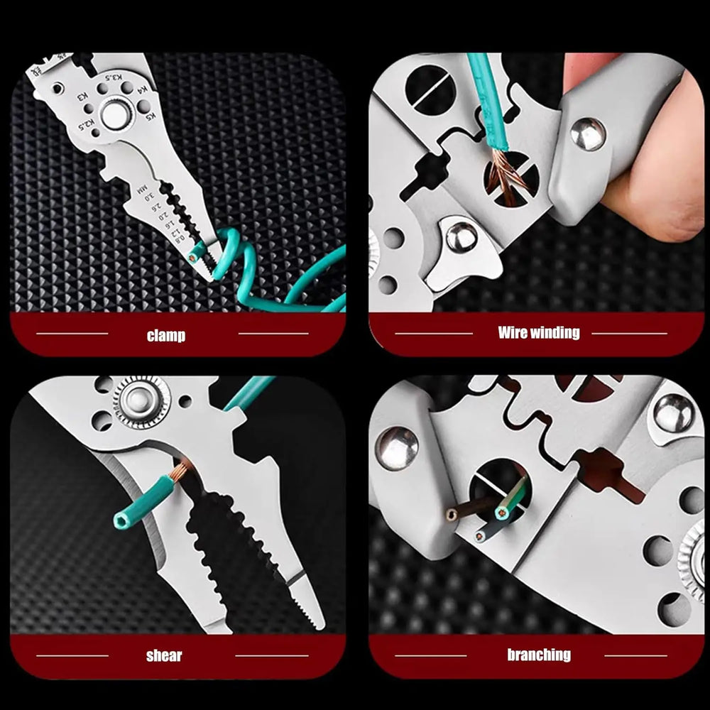 1 Wire Stripper Crimping Tool, Fusion Splicer, Cable Stripper, Multi-Purpose Stripping Tool, Wire Pliers, Professional-Grade Stripper