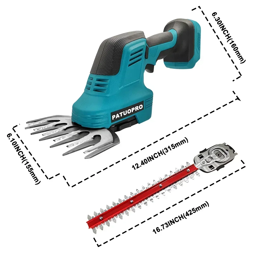 2 IN 1 Electric Hedge Trimmer Shears 21V Cordless Handheld Grass Cutter Garden Cutting Tools For Makita 18V Battery(No Battery)