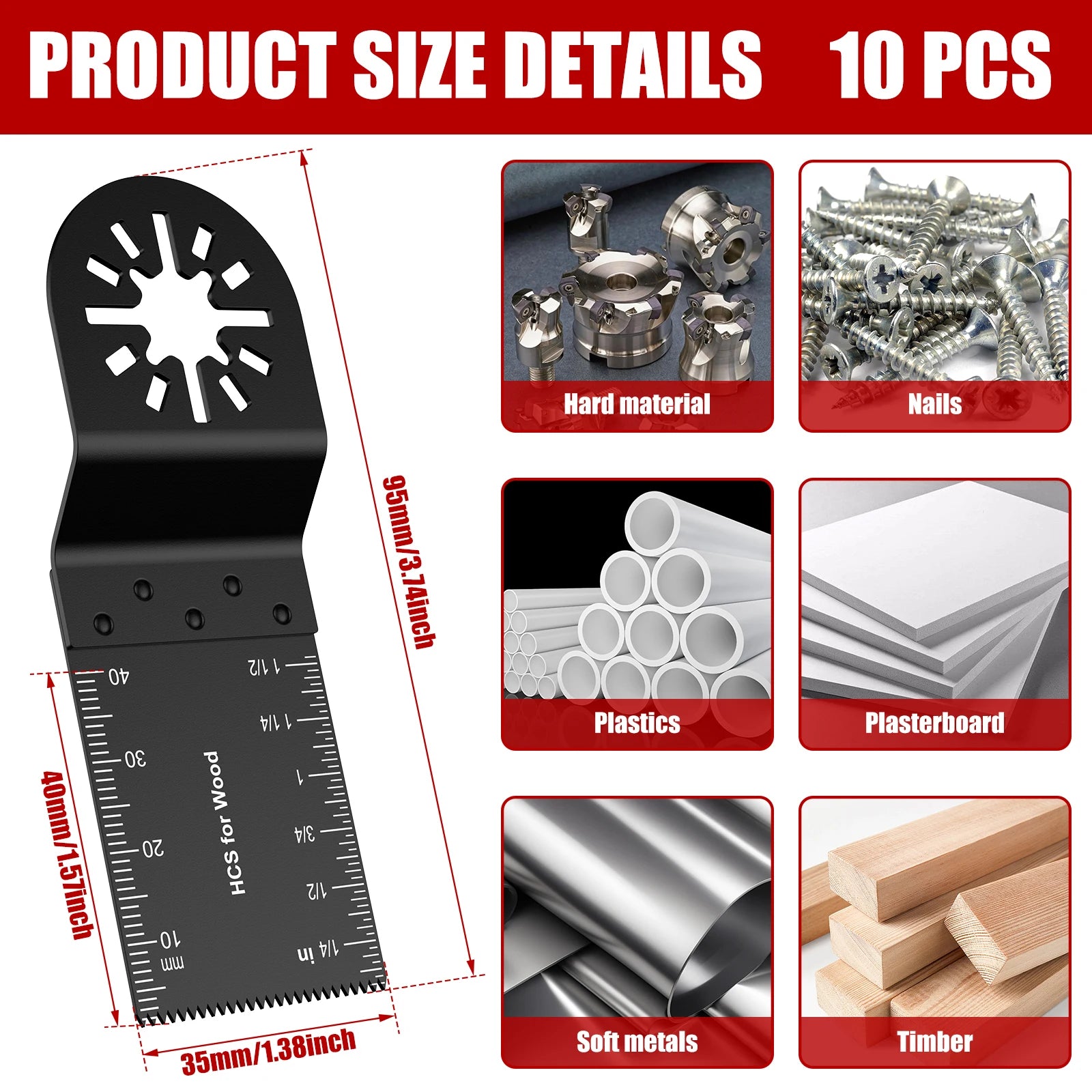 10/5pcs Multitool Blades Mix Oscillating Saw Blades Accessories Professional Wood/Metal Universal Quick Release Multitool Blades