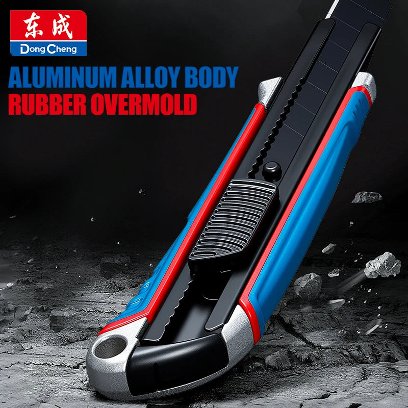 Heavy Duty Utility Knife SK5 Black Blade Box Cutter 18mm Aluminum Alloy Handle Professional Cutting Tool for Paper Cardboard DIY