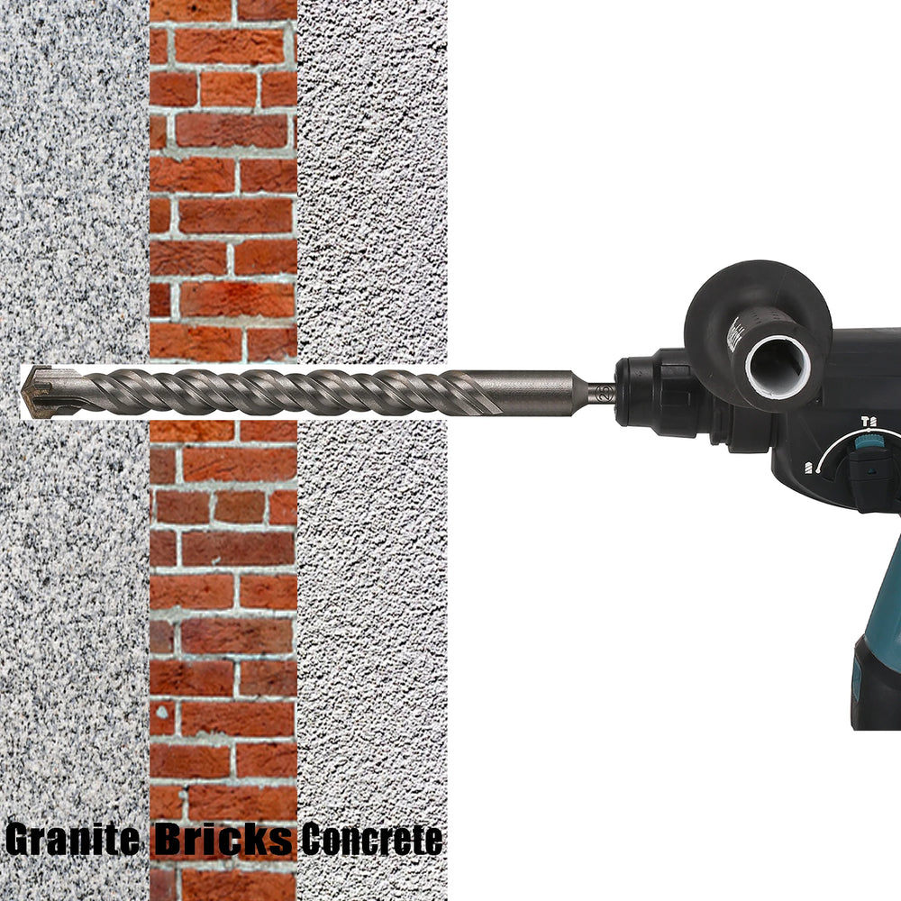 Extended Cross Electric Hammer Drill 110-500mm SDS Plus Through Wall Reinforced Concrete Hard Alloy Four Blade Impact Drill Bit