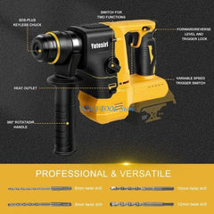 L8RC Rotarys Hammer Drill, Safety Clutches Brushlesses Cordless 1400RPM Tool