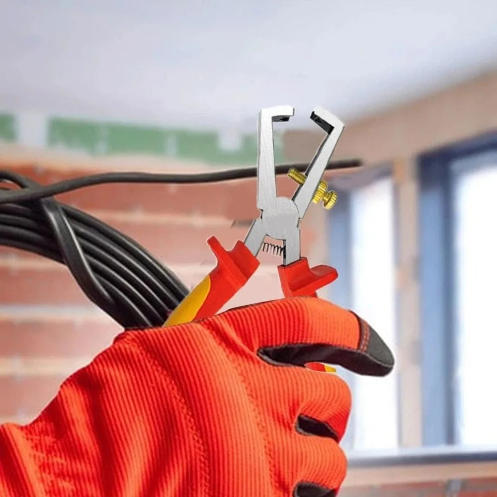 6-Inch Size Wire Stripper Heavy Duty Durable Crimping Tool Multi-Functional Professional Grade Wiring Tool Electricians Use