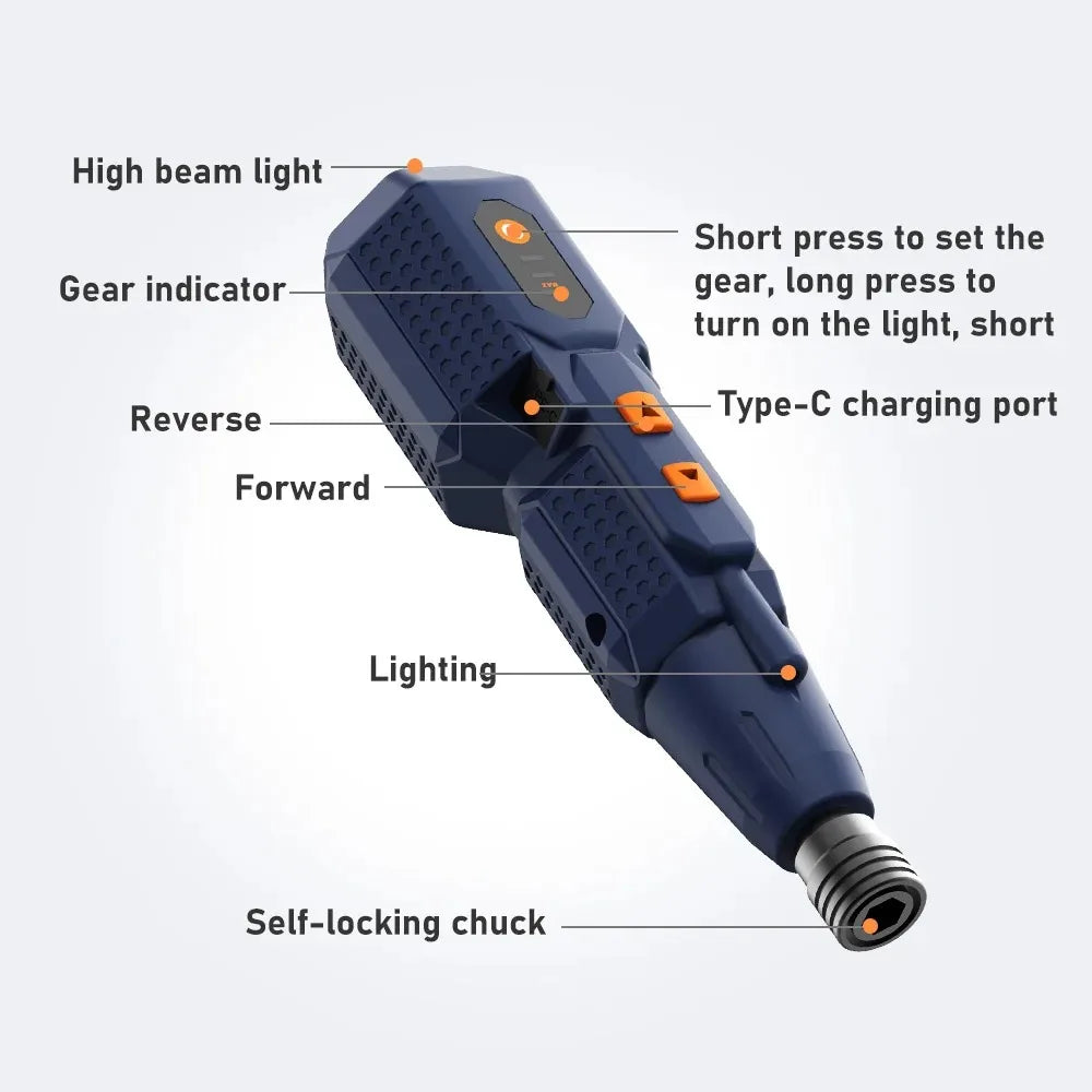 Cordless electric screwdriver Set 4.2V Smart Electric Screwdrivers with LED Lights USB Rechargeable Home use Repair Tools Kit