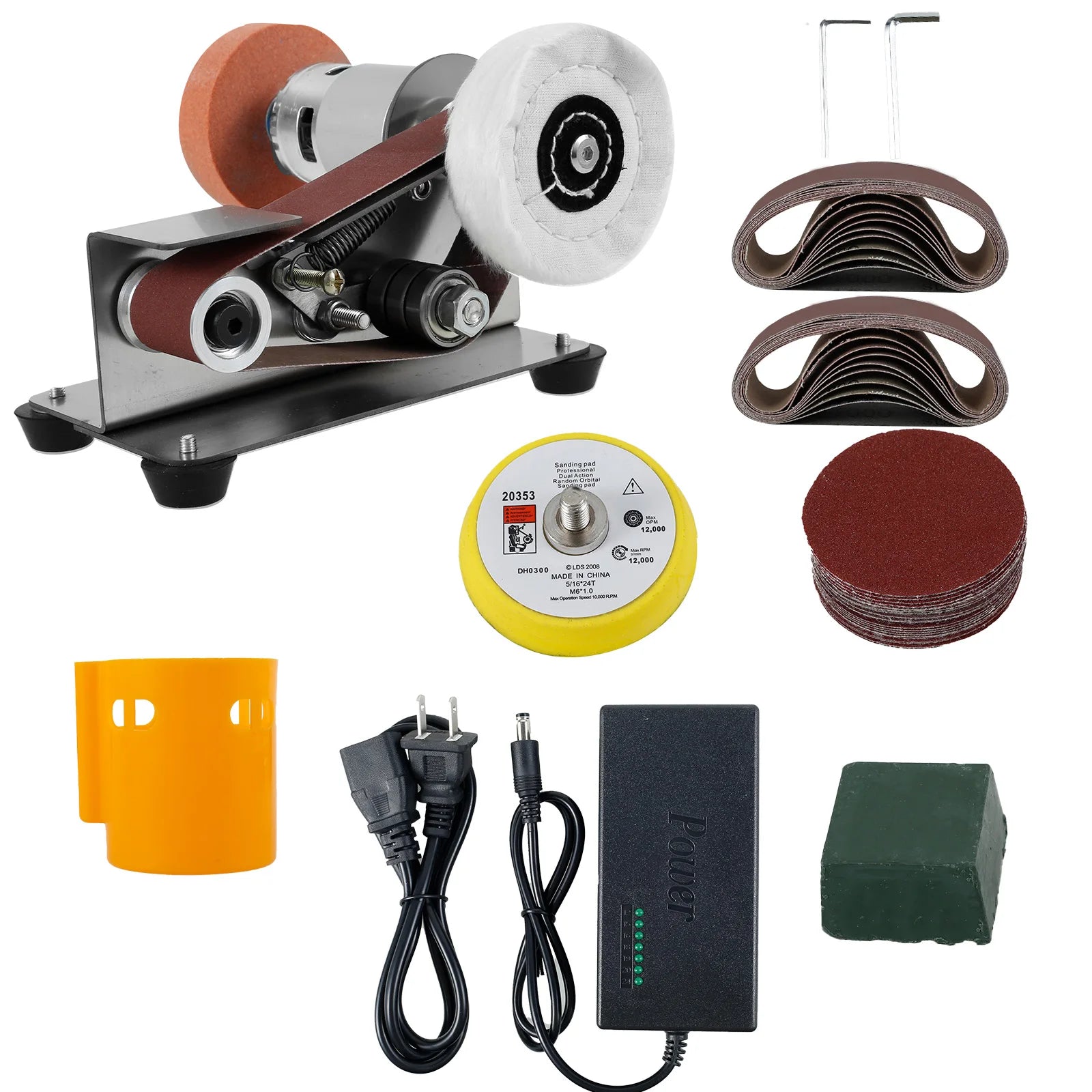 110-220V Electric Belt Sander DIY Polishing Grinding Machine Cutter Edges Sharpener US Plug Multifunction Power Tool Sandbelt