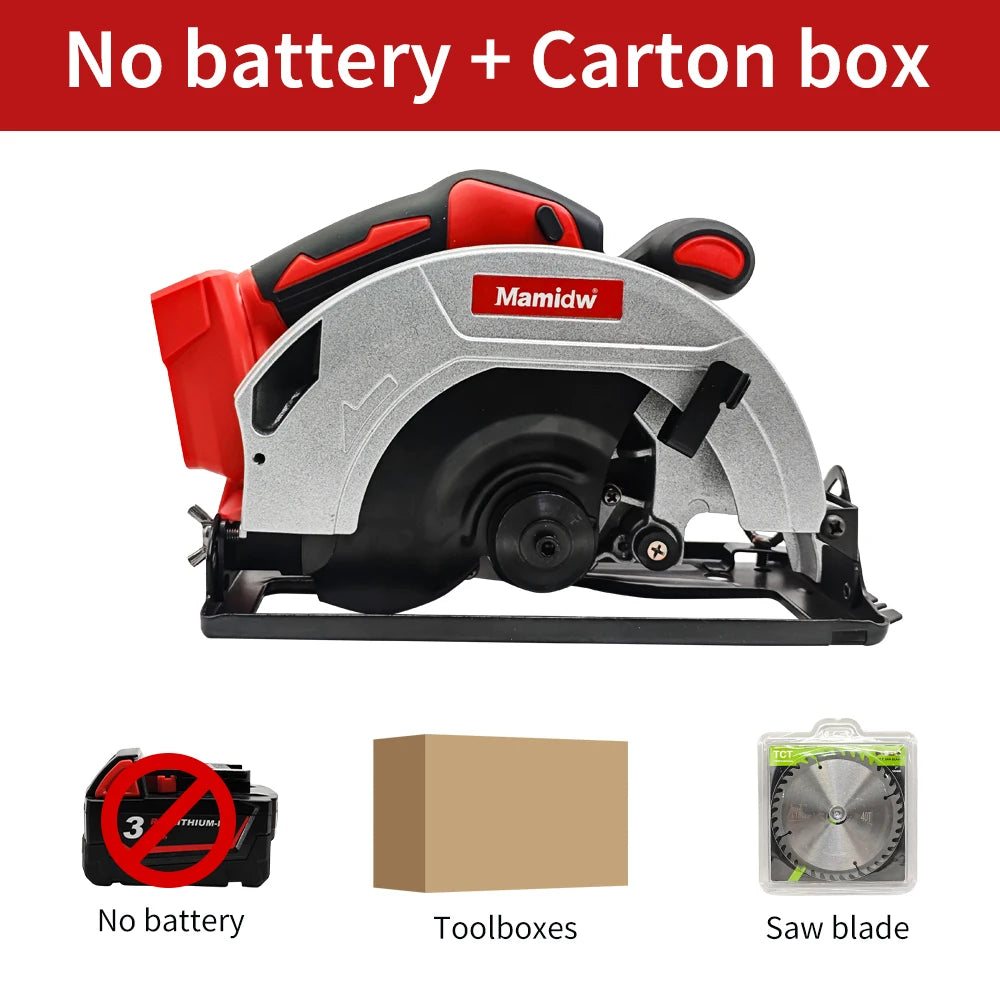 4000W Brushless Electric Circular Saw 7Inch Cordless Rechargeable Portable Cutting Wood Power Tool