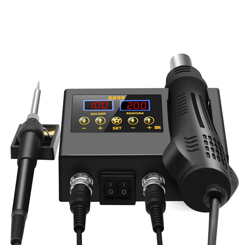 8898 Soldering Station Portable Digital Hot Air Gun  Rework Solder Station Hot Air Blower Heat Gun Desoldering VS 8586D 8586