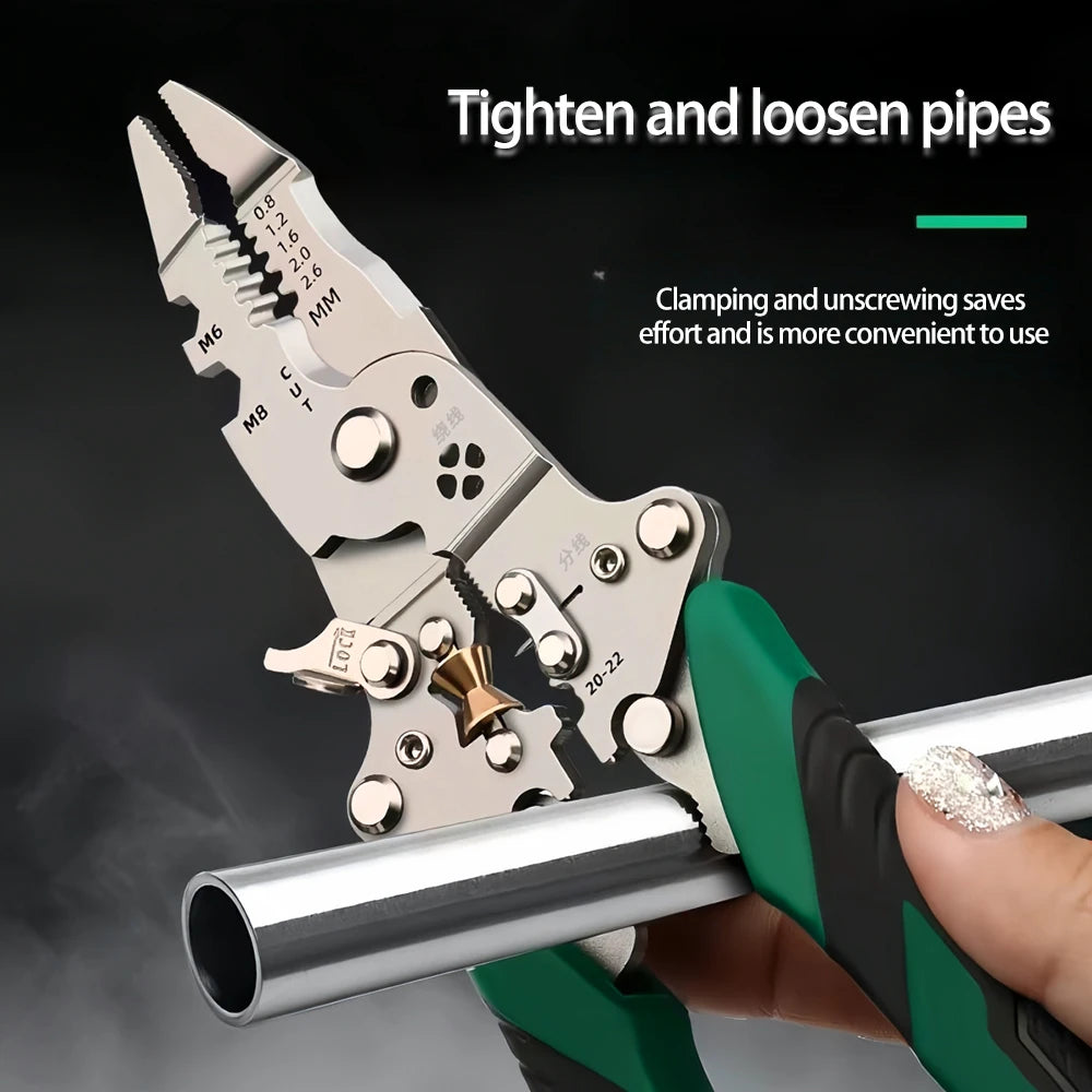 Wire Stripper Foldable Cable Cutter Stripper Pliers Multi-Function Electrician Hand Tool For Wires Cutting Crimping Winding