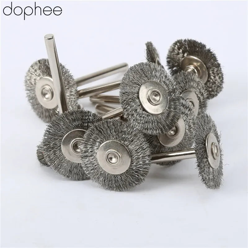 20pcs/set Dremel Accessories Stainless Steel Wire Wheel Brushes for Die Grinder Rotary Tools 22MM dophee