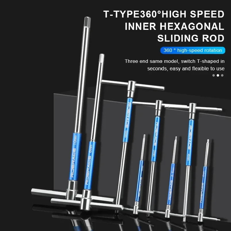 Allen Hex Key Wrench Hand  CRV Steel Inner Hexagon Spanner Bicycle Bike Repair Tools Set T Handle 2/2.5/3/4/5/6/8/10mm