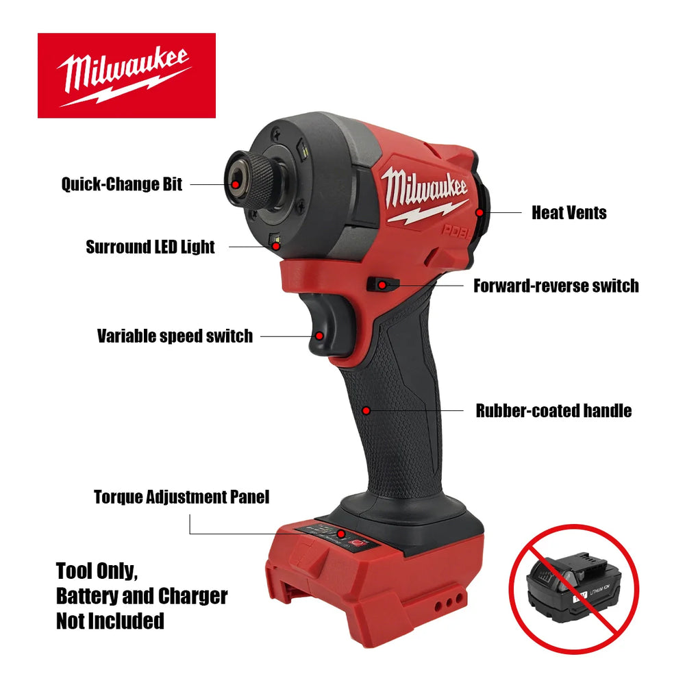 Milwaukee M18 Electric Screwdriver Powerful Cordless Screwdriver for Home Improvement And DIY Projects