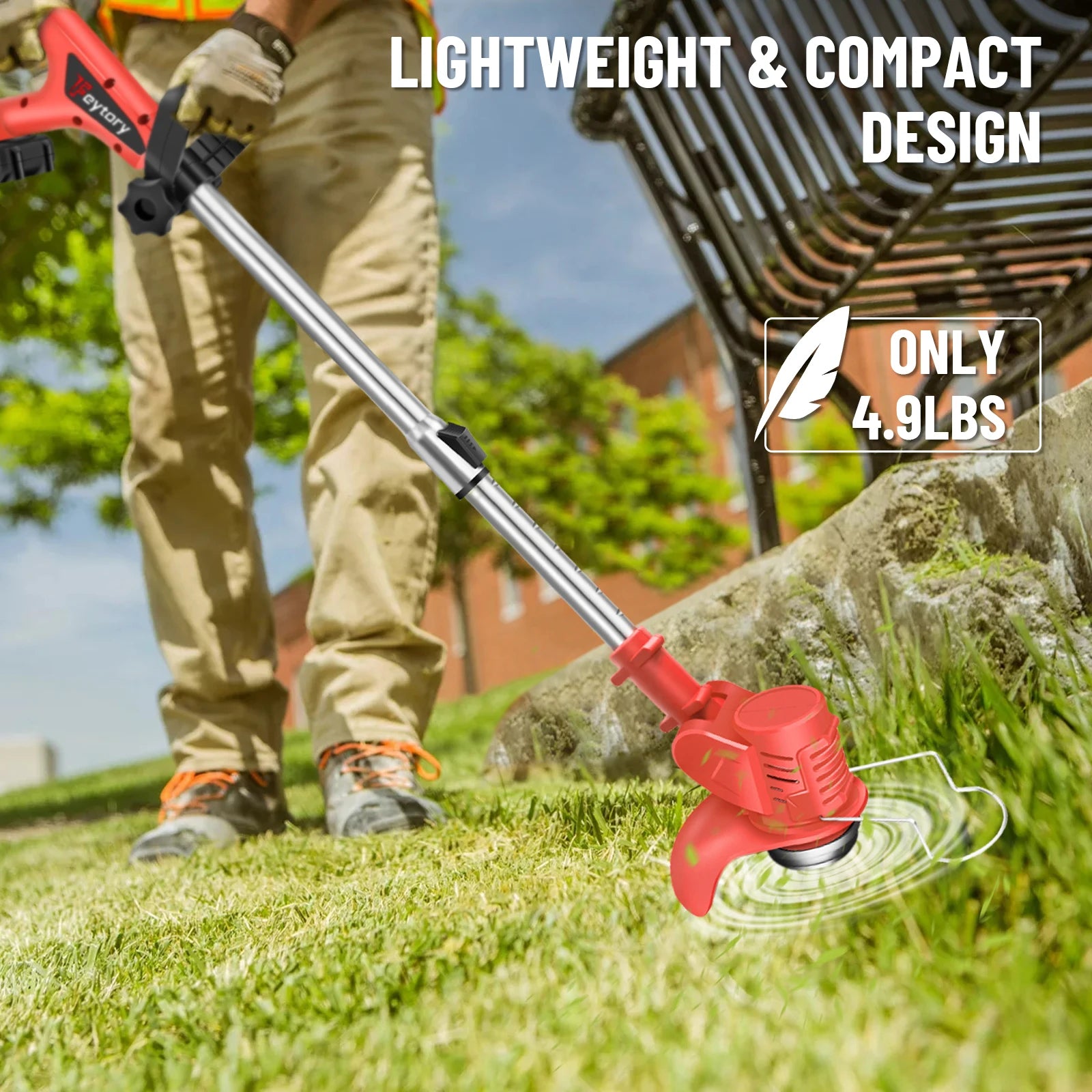 21V Cordless Weed Wacker 3-in-1 Rechargeable String Trimmer for Lawn Garden Yard