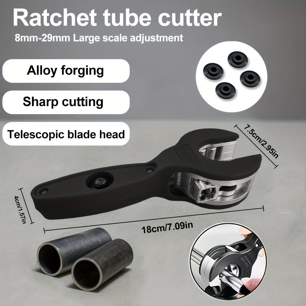 Ratchet Pipe Cutter - A multi-functional manual tool suitable for copper, aluminum, iron, stainless steel, PPR, and PE pipes - E