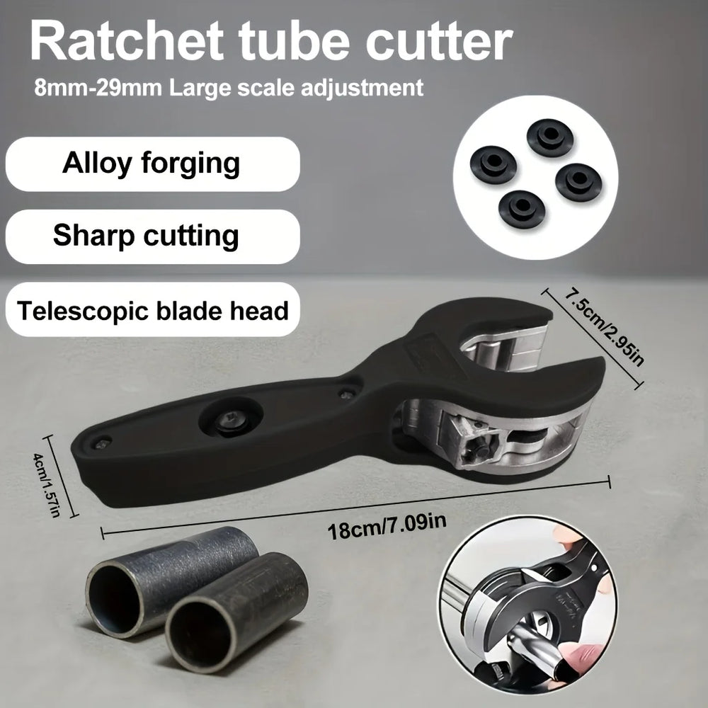 Ratchet Pipe Cutter - A multi-functional manual tool suitable for copper, aluminum, iron, stainless steel, PPR, and PE pipes - E