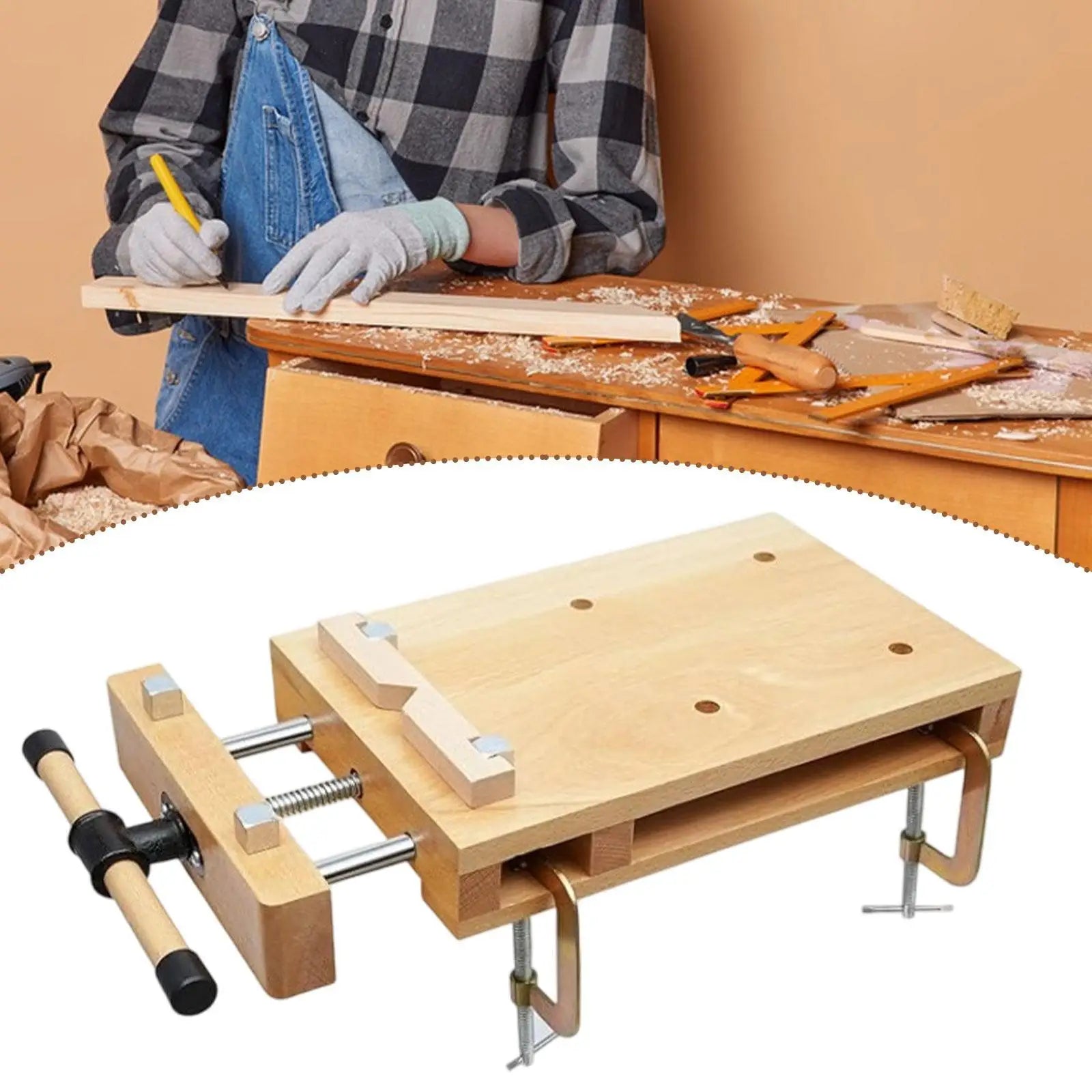Hard Wood Vise Compact Work Table Multifunction Carpentry Clamp for Woodworkers and Enthusiasts