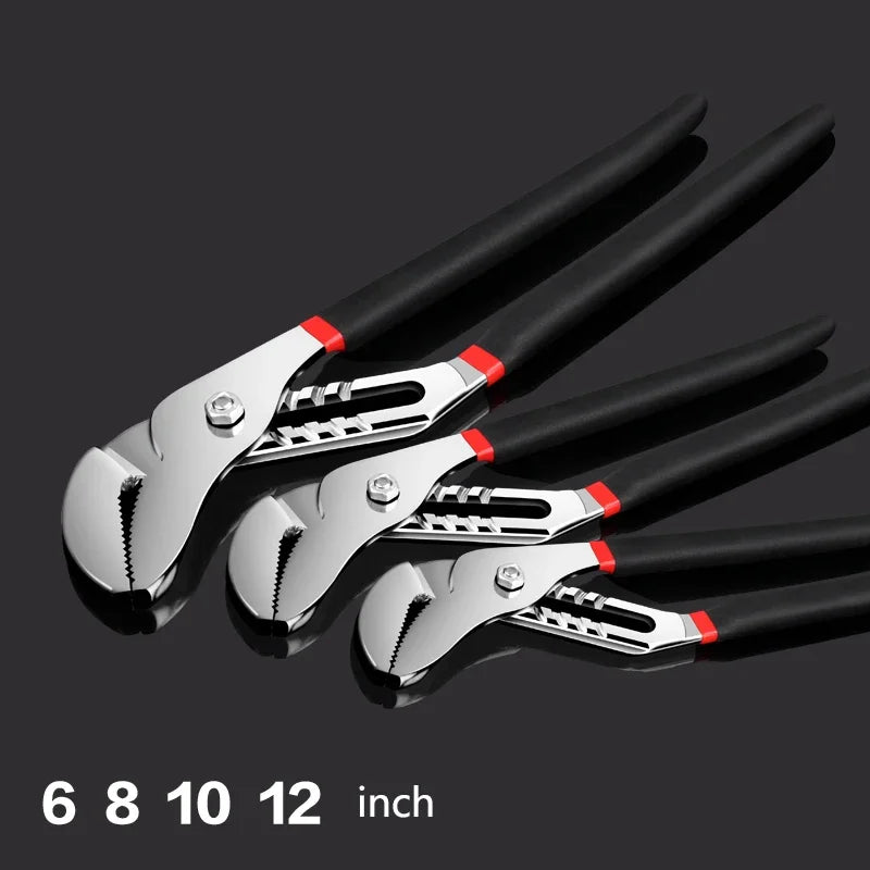 Adjustable Water Pump Pliers Pipe Wrench 6/8/10/12 inch Multifunctional Quick Release Plier Joint Plumbing Jaw Groove Hand Tool
