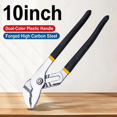10-Inch Water Pump Pliers with Multi-Position Adjustment - High Carbon Steel, Serrated Jaws for Secure Grip on Pipes & Nuts