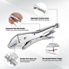 5 /7/10 Inch Locking Plier,Heavy-duty Powerful Curved Jaw Pliers,Multifunctional Pressure Pliers,Spanner Wrench Plier Lock Tools