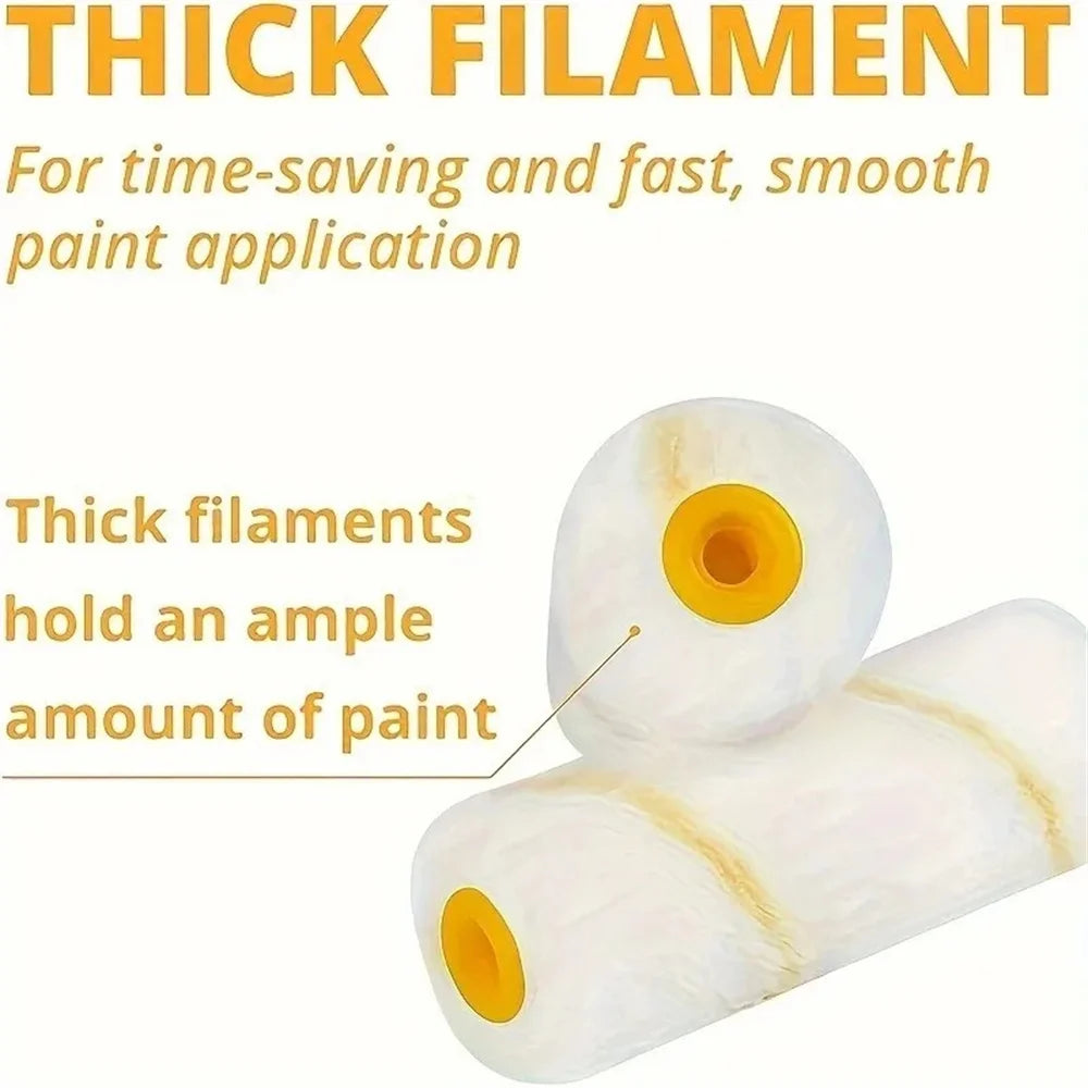 10pcs Wall Painting Tool Paint Roller Brush Kit Small Roller Bracket For Professional-Looking Walls Hotel Restaurant Commercial