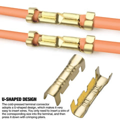 Copper Electrical Wire Connectors Set U-Shaped Crimp Terminals for Fast Wiring Cable Lock 0.5-1.5mm² with Heat Shrink Tube Kits