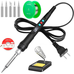 Soldering Iron Kit, 60W LED Digital Solder Iron Soldering Gun kit with Ceramic Heater, Adjustable Temperature Soldering Kit