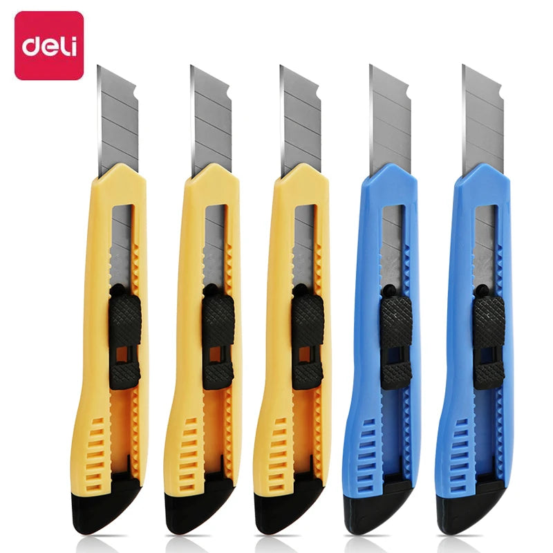 Utility Knife Box Cutter SK5 Blade Width 18mm Retractable Utility Knifes for Carton Paper Cutting Office Art Student Supplies