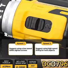 Dewalt DCD796 Cordless Brushless Impact Drill Brushless Drive Compact Drill Rechargeable Portable Power Tools