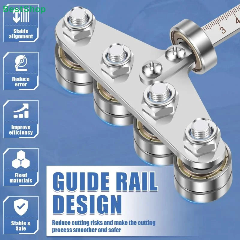 ♣Circular Saw Edge Guide with Roller Bearing, Precision Cutting Guide Tool for Circular Saw & Straight Cuts
