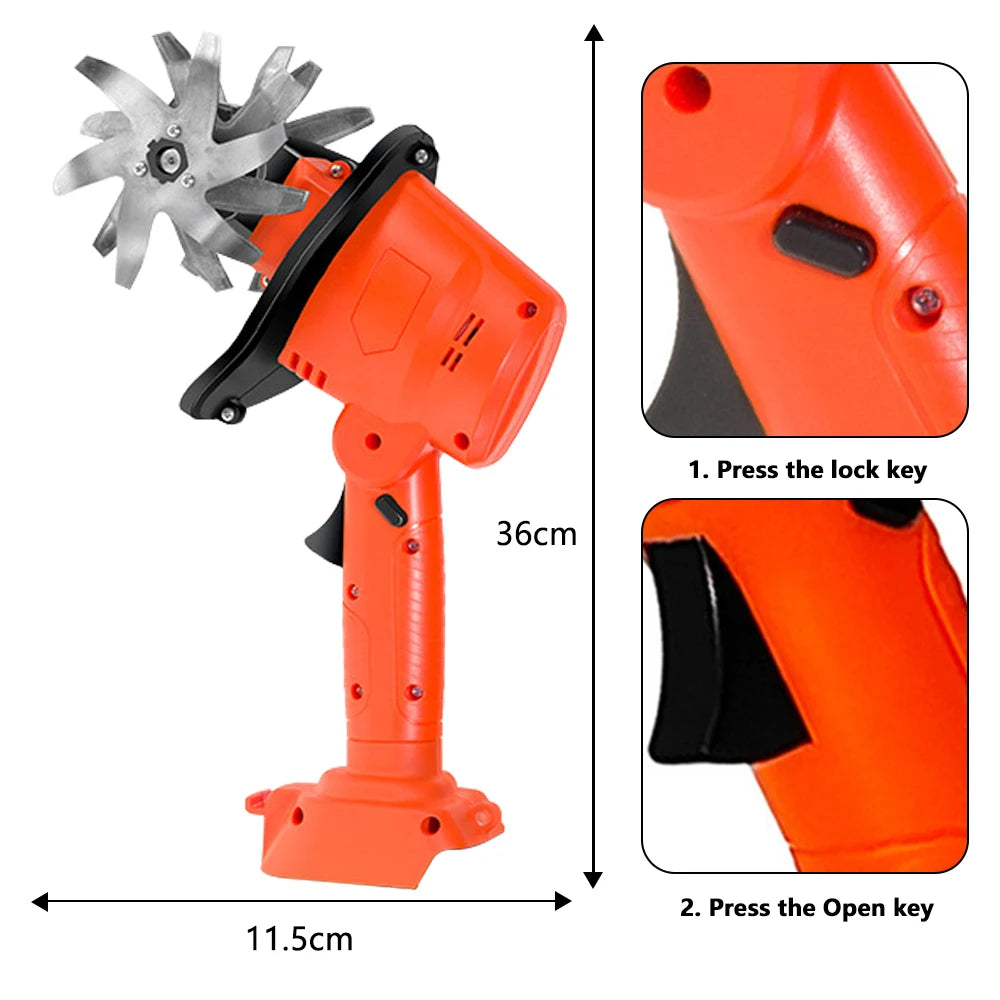 Cordless Electric Garden Tiller Cultivator Portable Rotavator