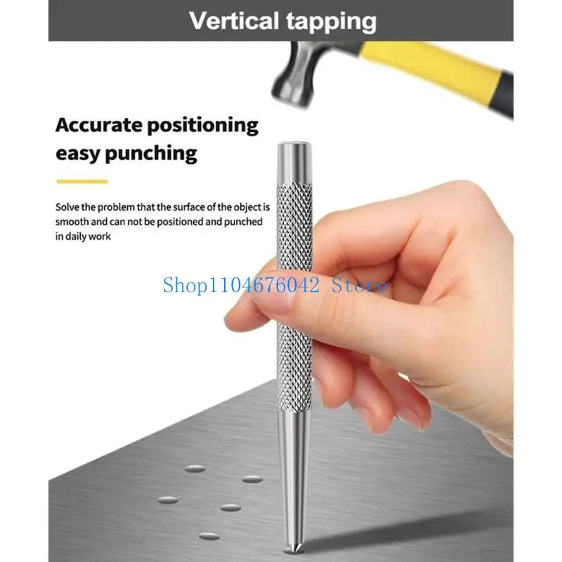 652F Super Strong Automatic Center Punch 5 inch Black Steel Spring Loaded Center Hole Punch with Adjustable Tension