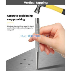 652F Super Strong Automatic Center Punch 5 inch Black Steel Spring Loaded Center Hole Punch with Adjustable Tension