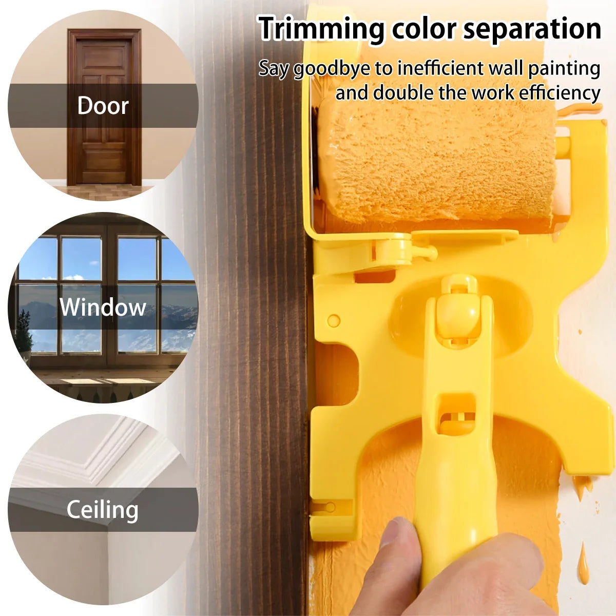 Wall Paint Roller Set Multifunctional Roller Paint Runner Brush Clean-cut Edger Rolling Brush for Wall Painting Treatment Tools