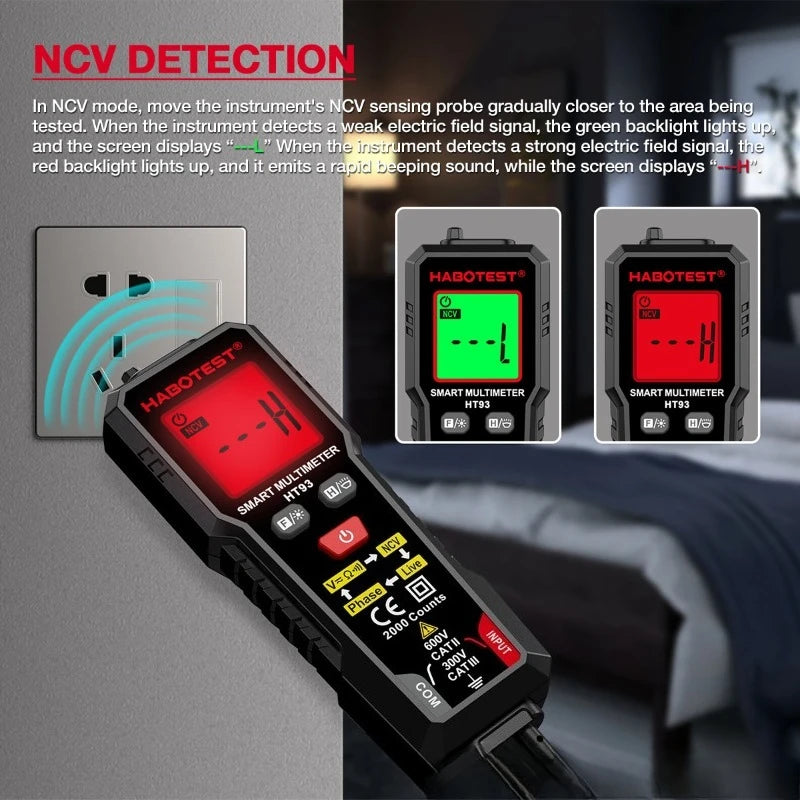 Digital Multimeter Intelligent AC/DC Voltage Current Tester Professional Electrician Repair Tools Multi-functional Multimeter