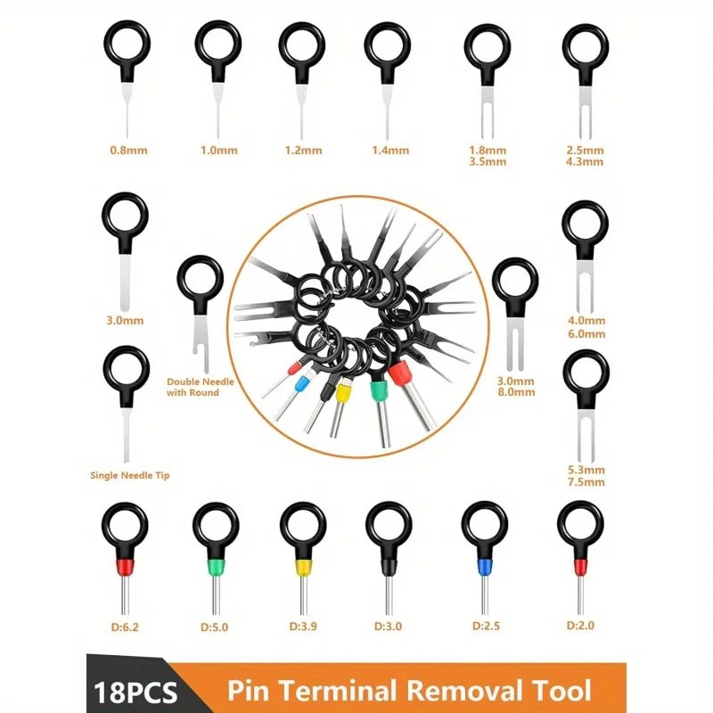 660pcs Car Electrical Wire Terminal Connectors Kit for Automotive Motorcycle, with Crimping Tool, Non-Insulated Plug Removal