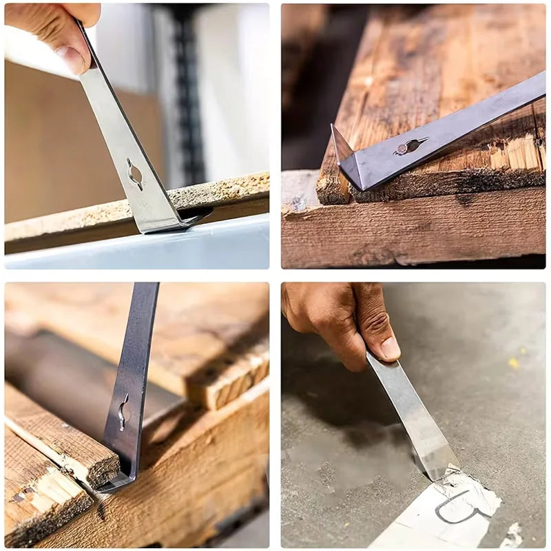 4Pcs Pry Bar Scraper Set Built in Nail Puller Bolt Removers Stainless Steel Pry Bar Flat Pry Tool Multifunctional Crowbar Tool