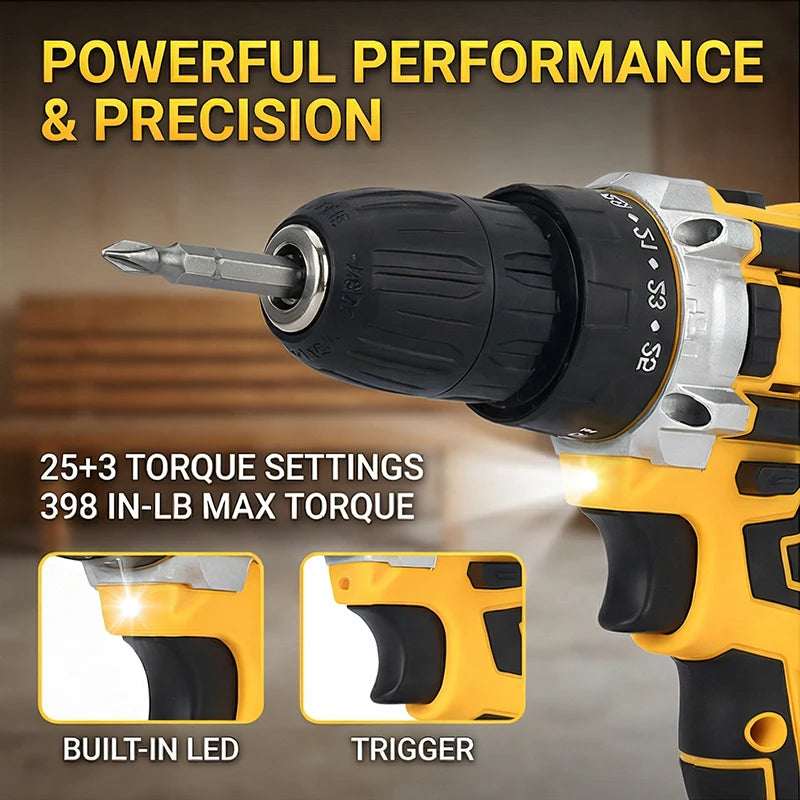 21V Electric Screwdriver Cordless Drill Set, Household Power Drill Driver Home DIY Tool Kit