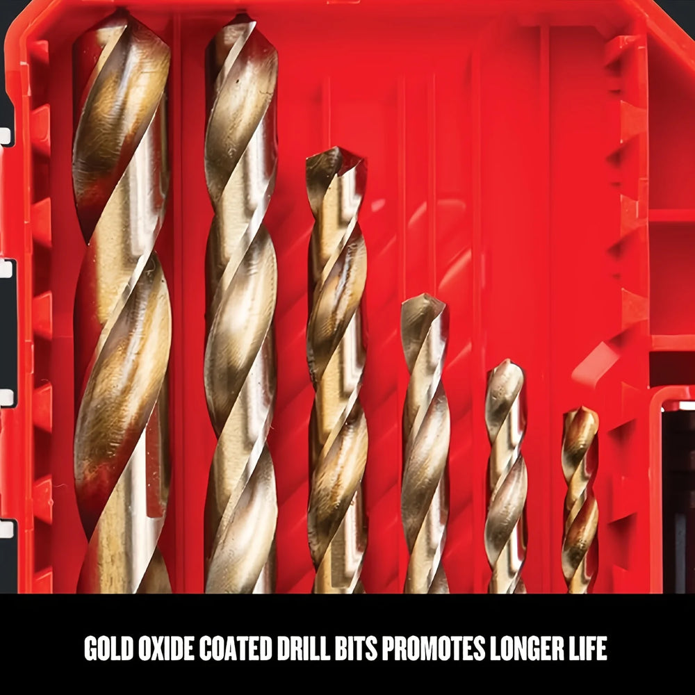Drill Bit Set, 14-Piece, 135 Degree Split Point, For Plastic, Wood and Metal