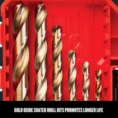 Drill Bit Set, 14-Piece, 135 Degree Split Point, For Plastic, Wood and Metal