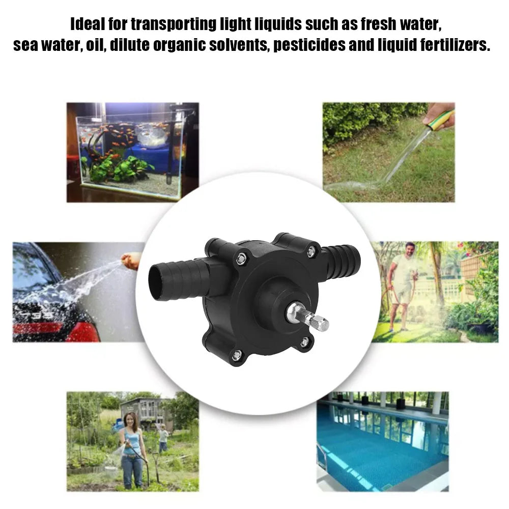 Electric Drill Pump Diesel Oil Fluid Water Pump Home Garden Outdoor Tool Portable Mini Hand Self-priming Liquid Transfer Pumps