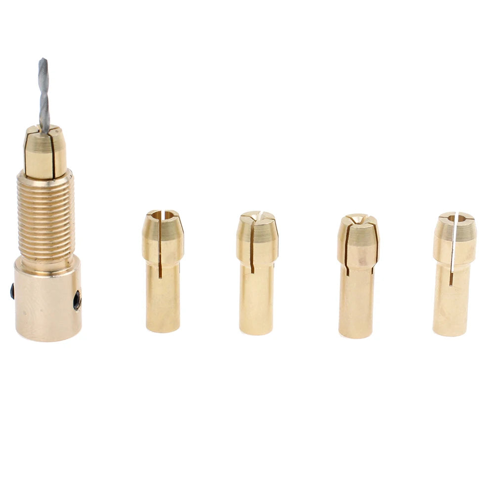 Electric Hand Drill DIY MINI Drill Press Set DC 12V Motor 10PCS 0.5-3mm HSS Twist Drill Bit with 5Pcs Chuck Collets Hobby Drill