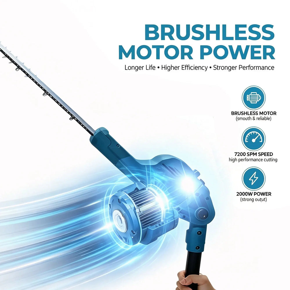 New Electric High Branch Hedge Trimmer Brushless Cordless Telescopic Hedge Shear For Makita 18V Battery Pin Garden Power Tools