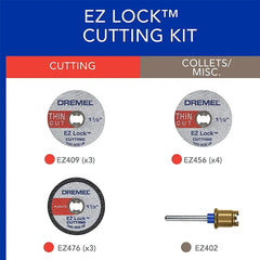 Dremel EZ688-01 EZ Lock Rotary Tool Cutting Discs Accessory Kit 11 PCS Assorted Accessories Set For Dremel Rotary Tools