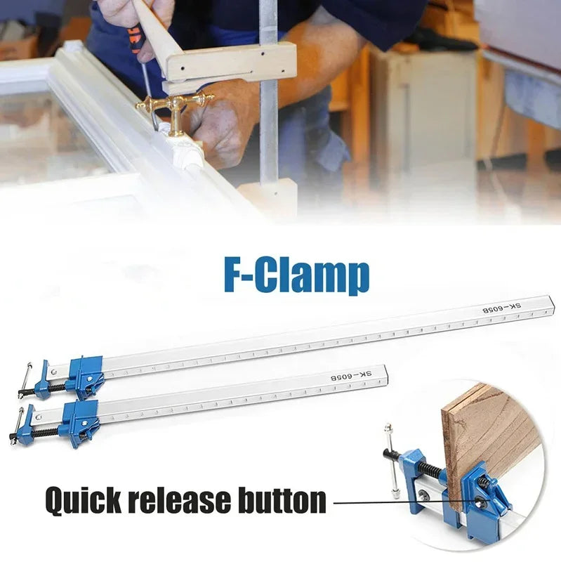 1PC DIY Heavy F Clamp T Bar Wood Clamps 24Inch for Woodworking Quick Release Fixture Sash Long Cramp Bench Wood Grip