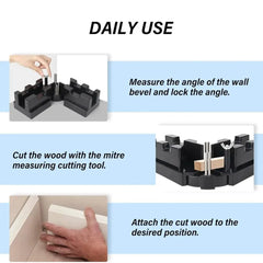 Mitre Measuring Cutting Tool 2-in-1 Measure Bevels and Miter Sawing Angle Cutting For Home Improvement Carpentry Work