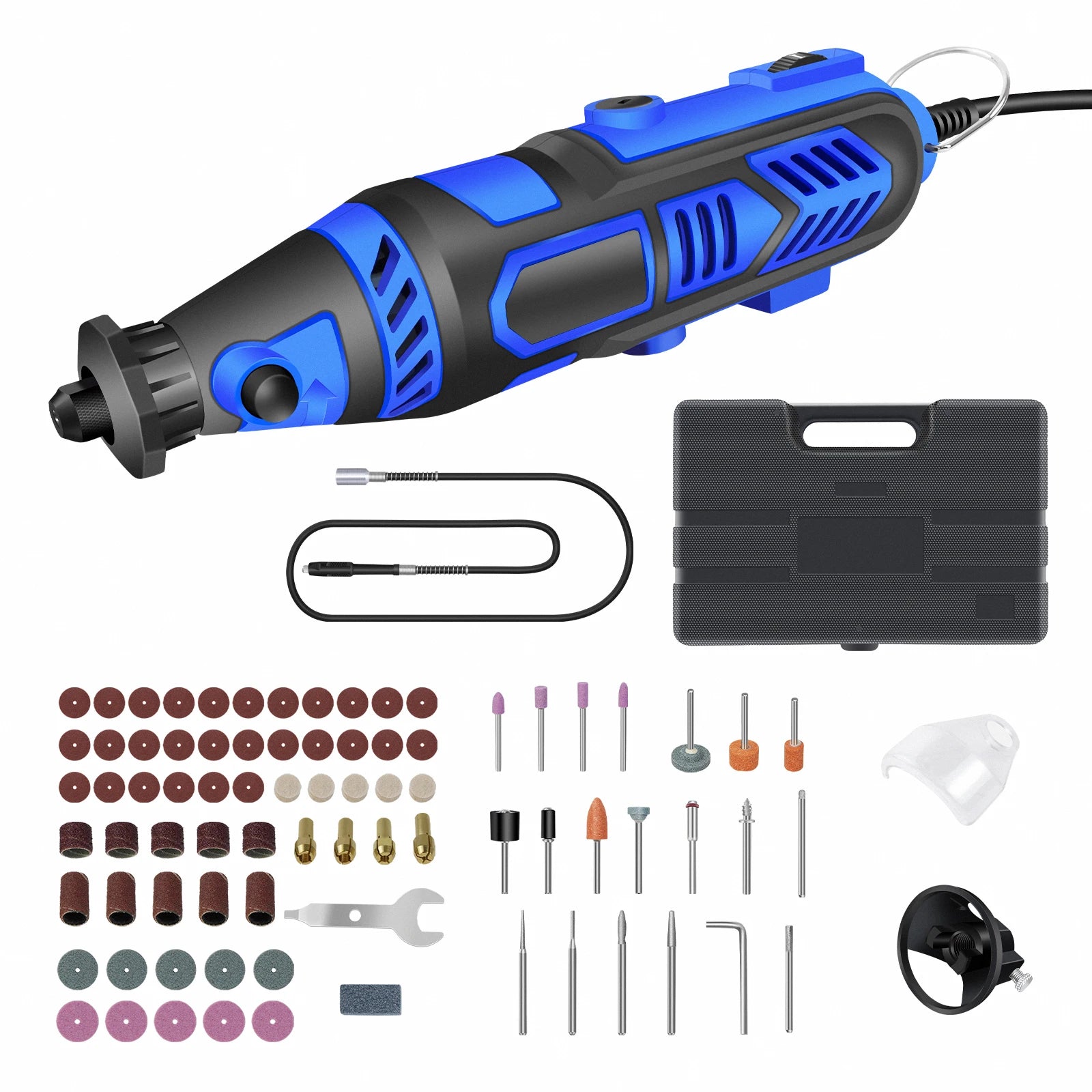DayPlus 135W Rotary Tool Kit with 80pcs Accessories & Storage Case, 6 Speeds Electric Multi-Tool for Crafting DIY Projects